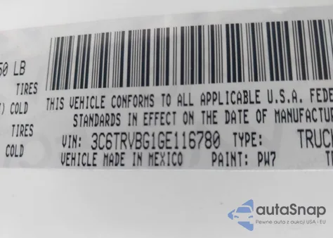 2016 Ram Promaster 1500 z USA, uszkodzony, nr VIN 3C6TRVBG1GE116780
